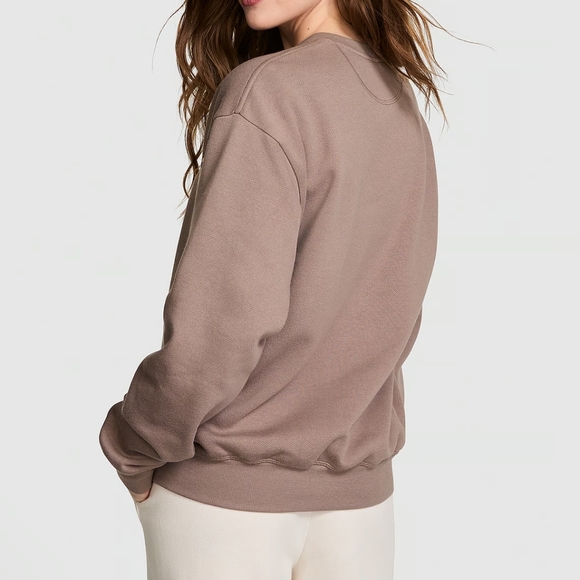 PINK Victoria's Secret Sweatshirt and Joggers Set. Toupe Dusty Pink. Ivy Fleece - Picture 2 of 7